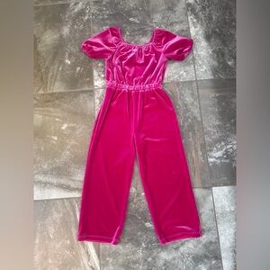Crewcuts Fuchsia Velvet Kids Jumpsuit